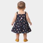Infants' Navy Blue Tiered Floral Printed Frock, नेवी ब्लू, small