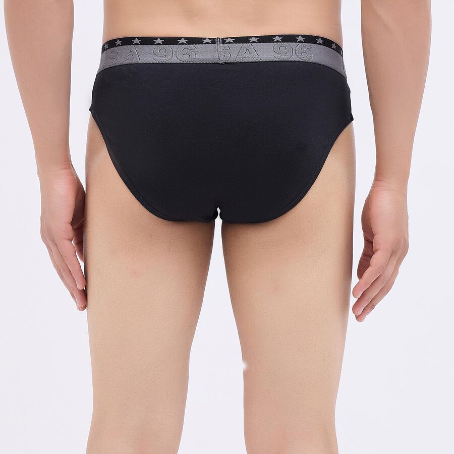Men's 100% Cotton V-Cut Briefs, Black, large image number null