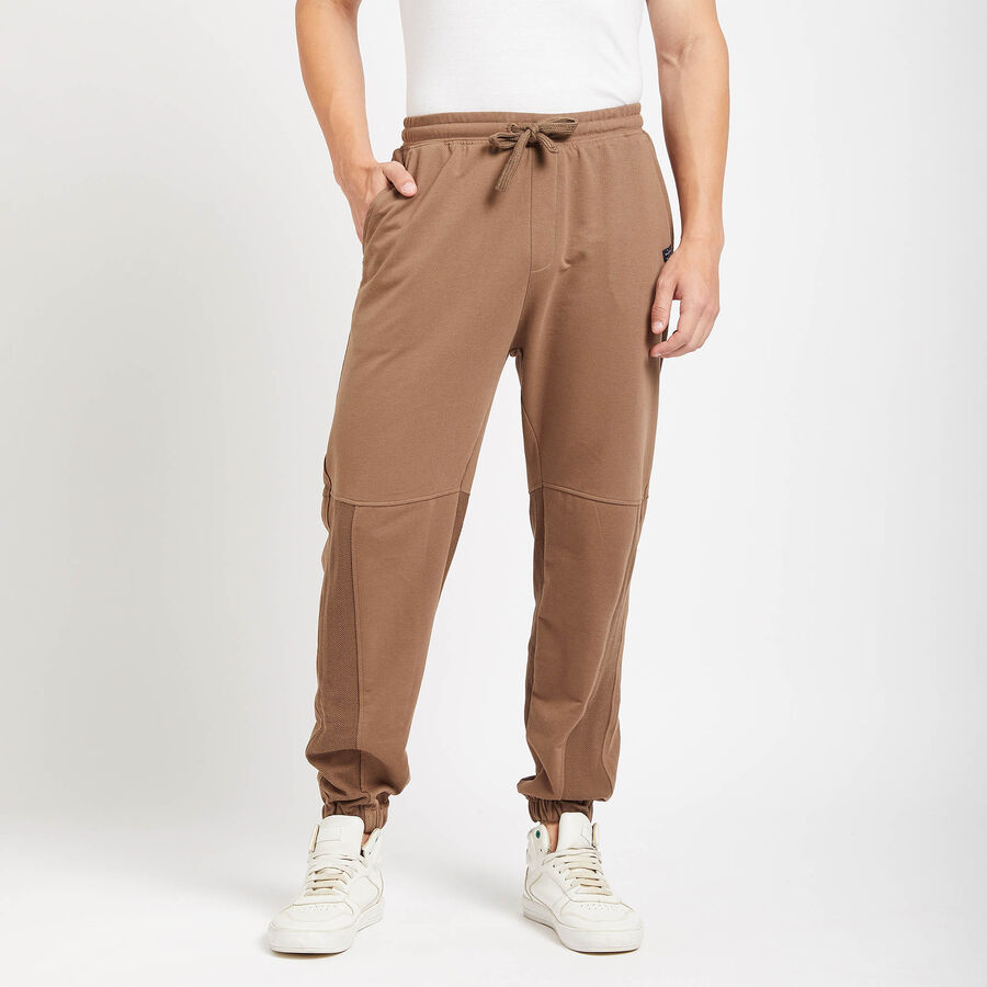 Cut & Sew Track Pants, Brown, large image number null