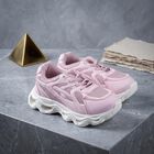 Girls' Pink Lace-Up Sneakers, Lilac, small