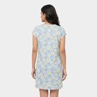 Women's Light Blue Round Neck T-Shirt Style Nighty, हल्का नीला, small