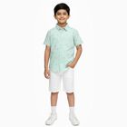 Boys Light Mint Green Cotton Half Sleeve Classic Casual Shirt, Light Green, small image number null