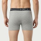 Men's Grey Regular Fit Solid Trunks, मिश्रित हल्का ग्रे, small