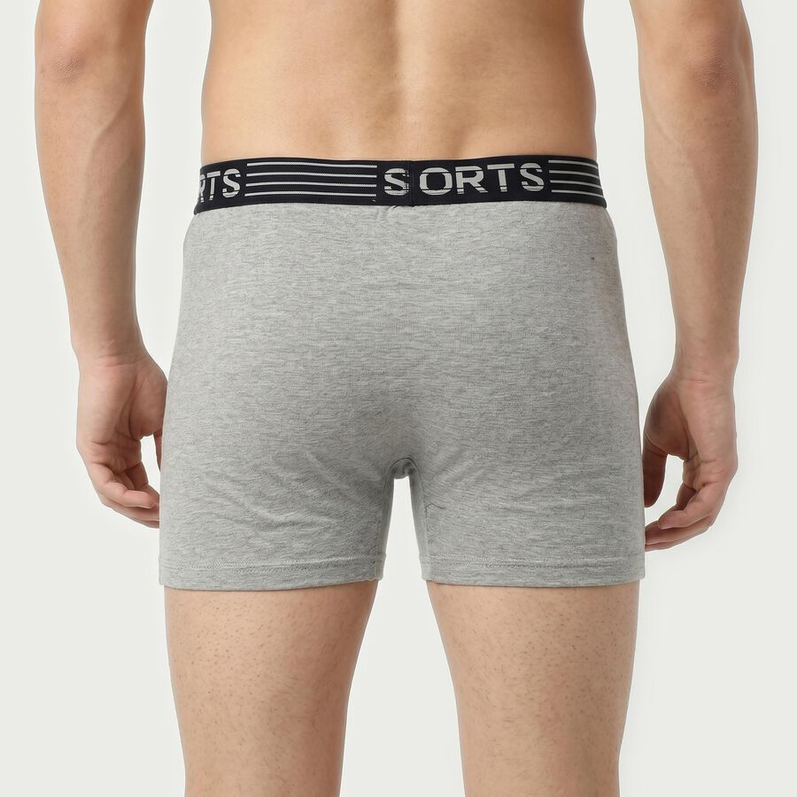 Men's Grey Regular Fit Solid Trunks, मिश्रित हल्का ग्रे, large