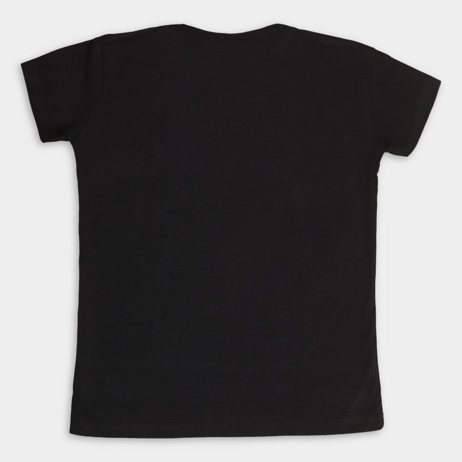 Girls' T-Shirt, काला, large image number null
