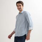 Men's 100% Cotton Regular Collar Casual Shirt, Light Blue, small image number null