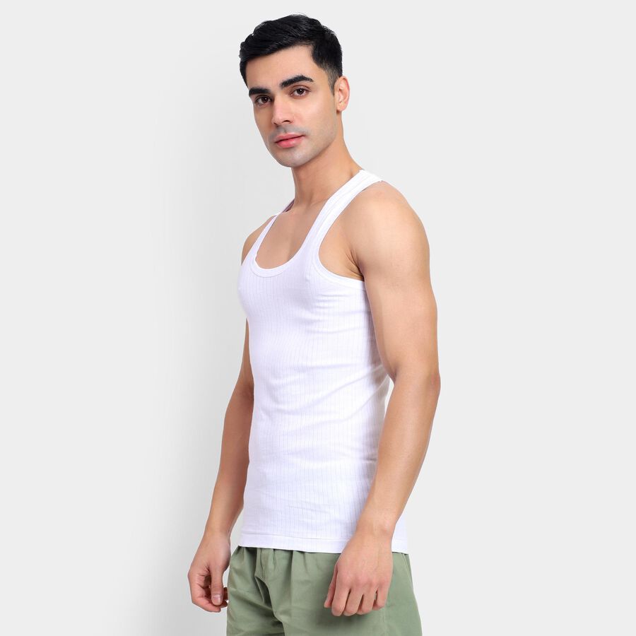 Men's 100% Cotton Vest , White, large image number null