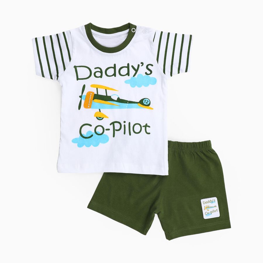 Infants' 100% Cotton Baba Suit, ओलिव, large image number null