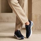 Men's Navy Blue Lace-Up Sneakers, Navy Blue, small