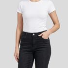 Women's Dark Grey Straight Fit Washed Jeans, Dark Grey, small