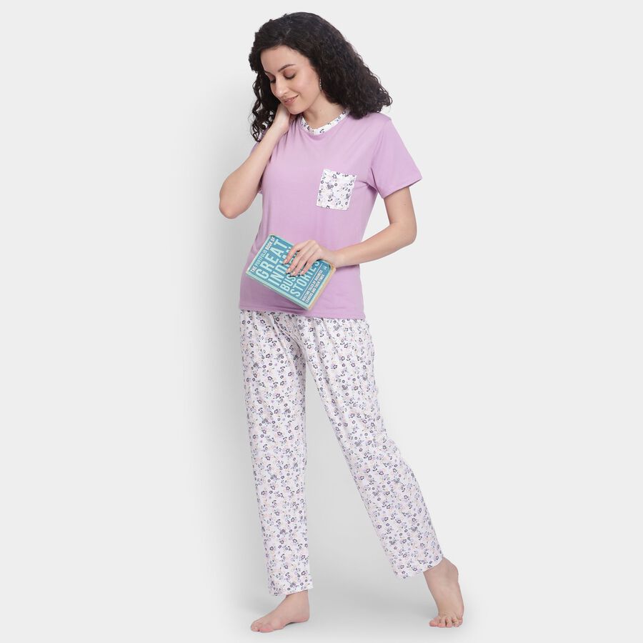 Ladies' Night Suit , Lilac, large image number null