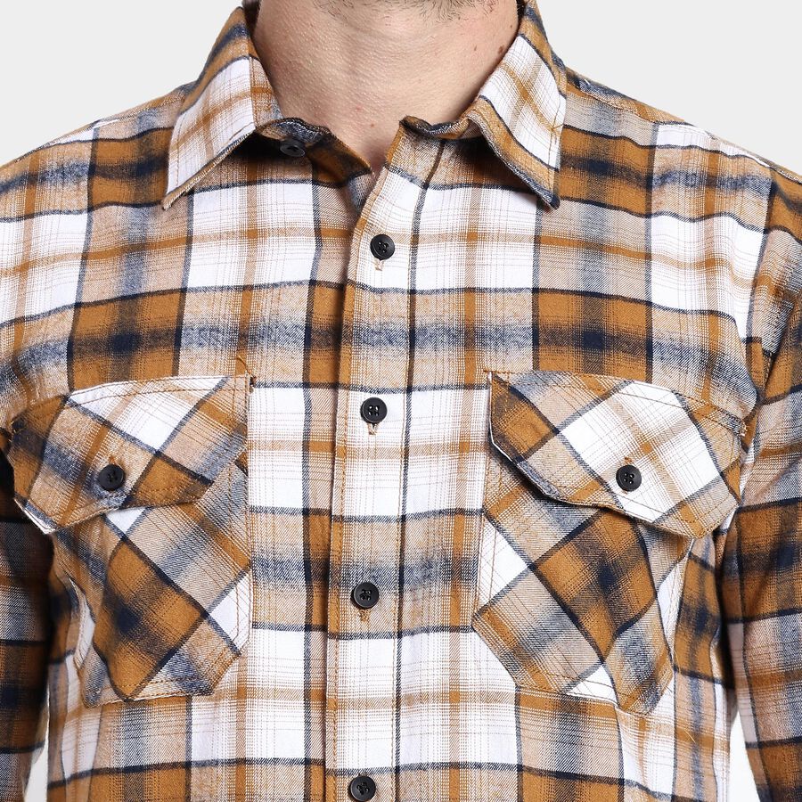 Men's 100% Cotton Casual Shirt, Beige, large image number null