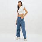 Women's Bleached Blue Regular Fit High-Rise Jeans, Light Blue, small image number null