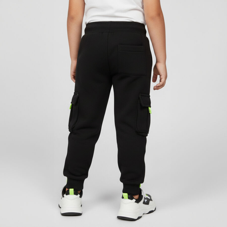Boys' Jet Black Cargo Jogger Pyjama, Black, large image number null