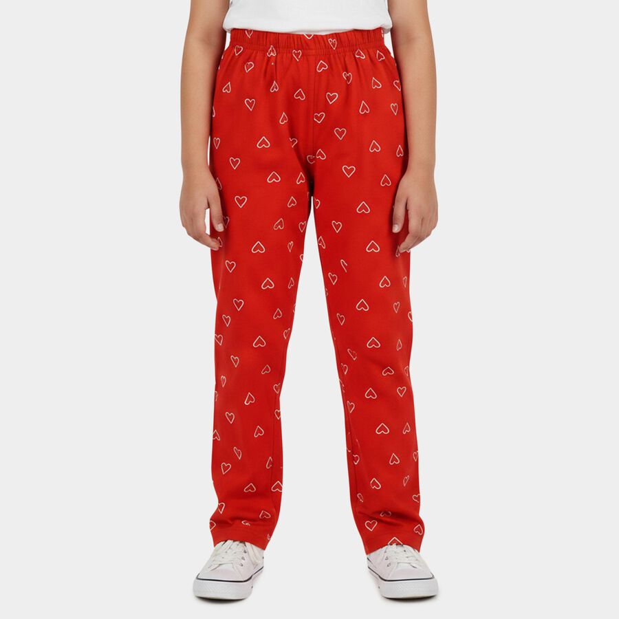 Girls' Pyjama, लाल, large