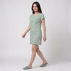 Women's Mint Green Cotton Round Neck T-Shirt Style Nighty, हल्का हरा, small