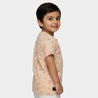 Boys Soft Peach Henley Neck Casual T-Shirt, Peach, small