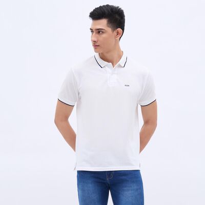 Men's Rich White Polo Neck T-Shirt