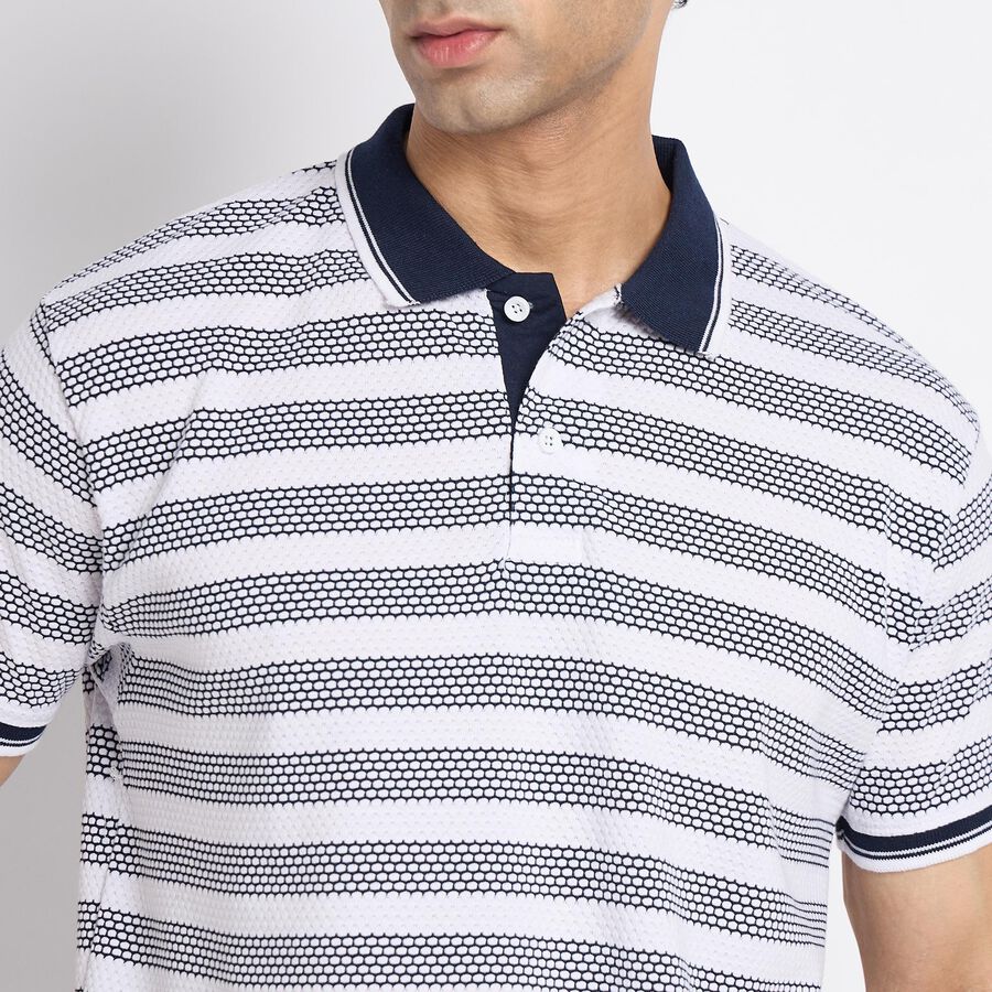 Men's Collared Half Sleeves T-Shirt, सफ़ेद, large image number null