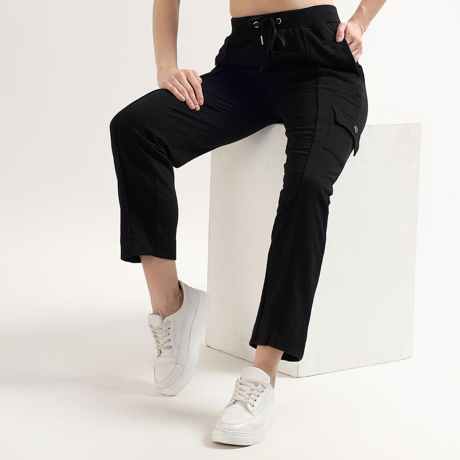 Ladies' Regular Track Pants, काला, large image number null