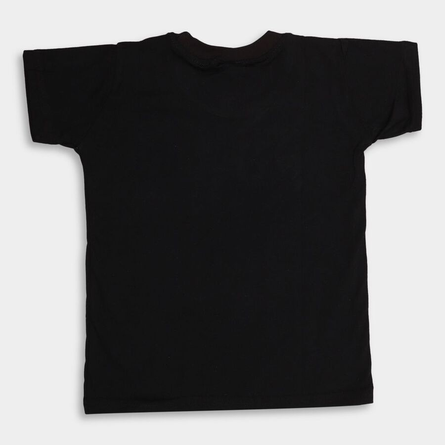 Boys' Half Sleeves T-Shirt, काला, large image number null