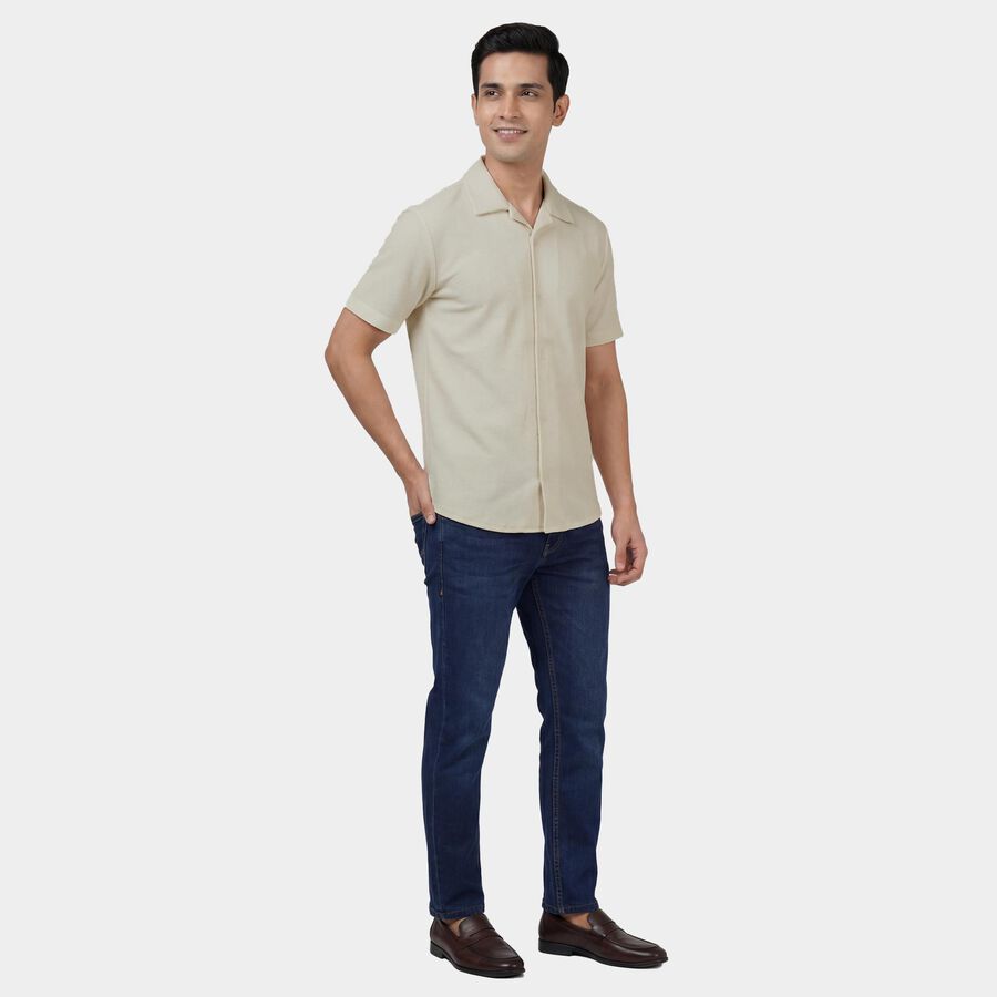 Men's White Classic Casual Shirt, White, large