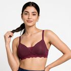 Women's Wine Padded T-Shirt Bra, वाइन, small