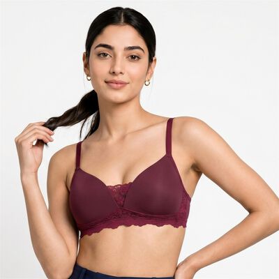 Women's Wine Padded T-Shirt Bra