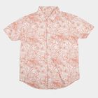 Boys Peach Cotton Half Sleeve Collar Casual Shirt, Peach, small