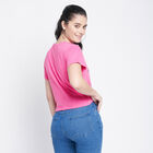Cotton Round Neck T-Shirt, Pink, small image number null