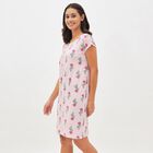 Women's Light Pink Round Neck Casual Nighty, Light Pink, small image number null