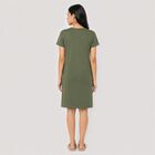 Women's Olive Green Round Neck T-Shirt Style Nighty, Olive, small