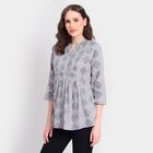 Ladies' 100% Cotton Kurta, हल्का ग्रे, small image number null