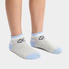 Boys' Grey Regular Fit Striped Pack of 2 Socks, Melange Light Grey, small