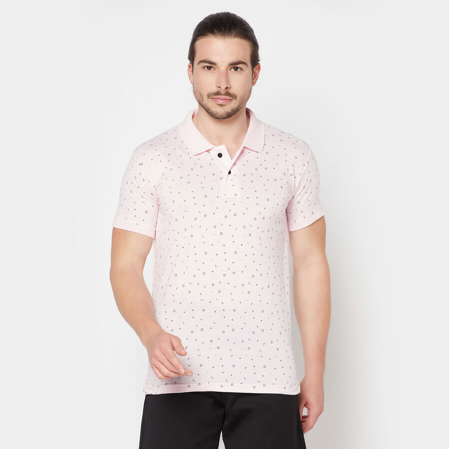 Printed Polo Shirt, Pink, large image number null