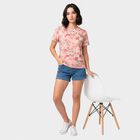 Women's Light Pink Round Neck Regular T-Shirt, Light Pink, small
