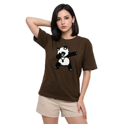 Women's Olive Green Cotton Round Neck Regular T-Shirt