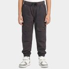 Boys' Dark Grey Regular Fit Cargo Jogger Trousers, गहरा ग्रे, small