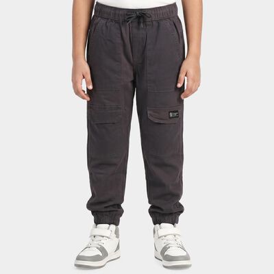 Boys' Dark Grey Regular Fit Cargo Jogger Trousers