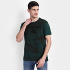 Printed Round Neck T-Shirt, Dark Green, small image number null