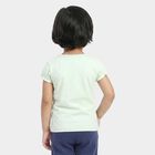 Girls' Mint Green Round Neck Regular T-Shirt, Light Green, small