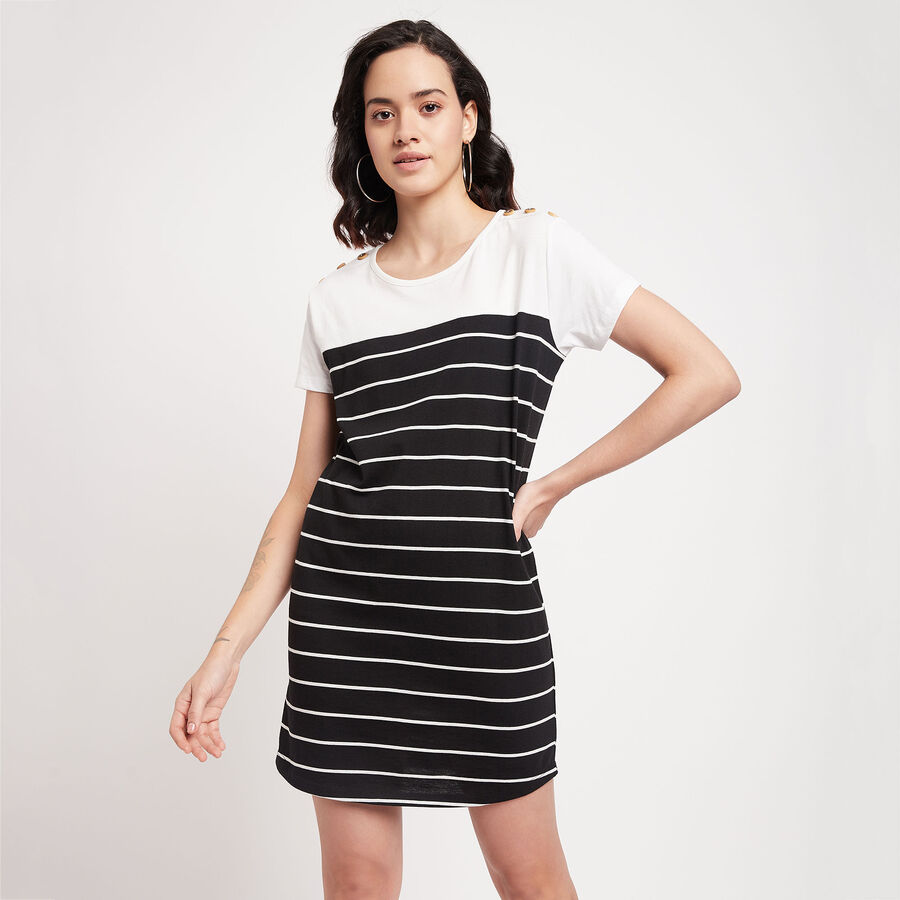 Stripes Dress, Black, large image number null