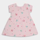 Infant Girls' 100% Cotton Frock, हल्का गुलाबी, small image number null