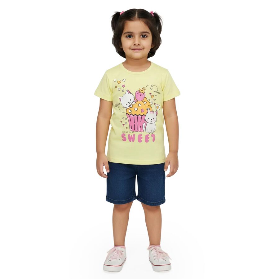Girls' T-Shirt, पीला, large image number null