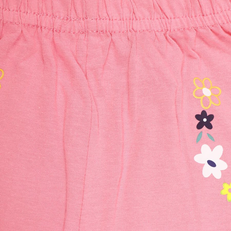 Infants' Soft Pink Floral Printed Cotton Pyjama, Pink, large image number null