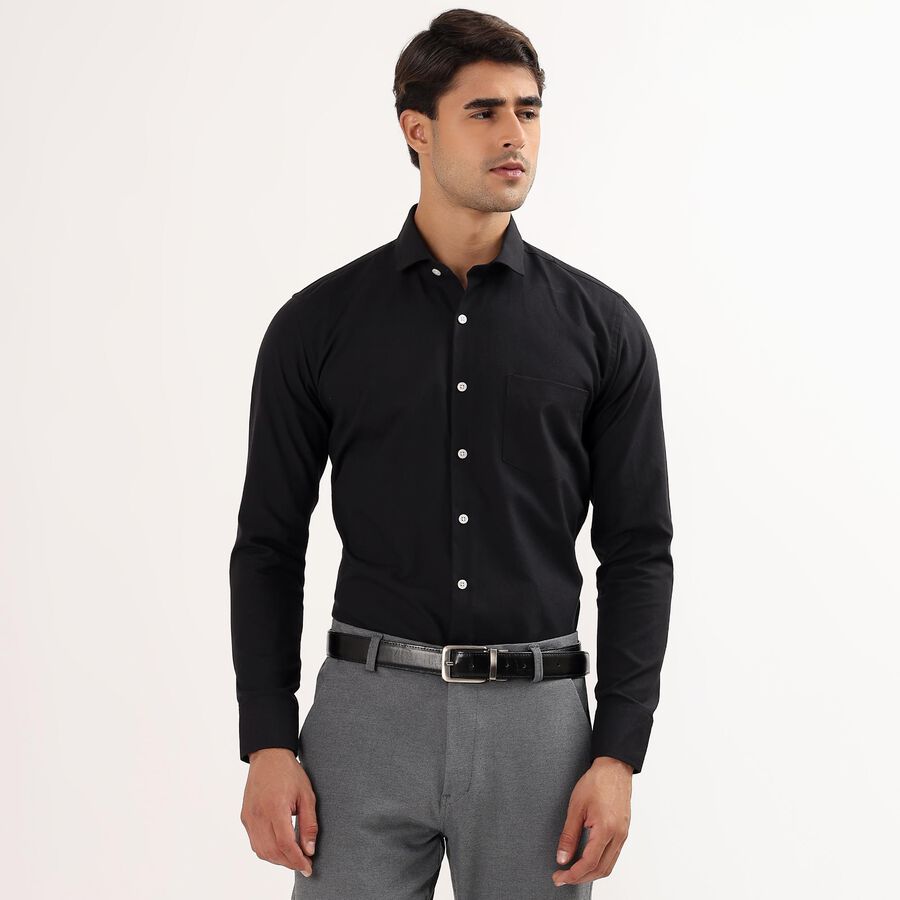 Men's Formal Shirt , काला, large image number null