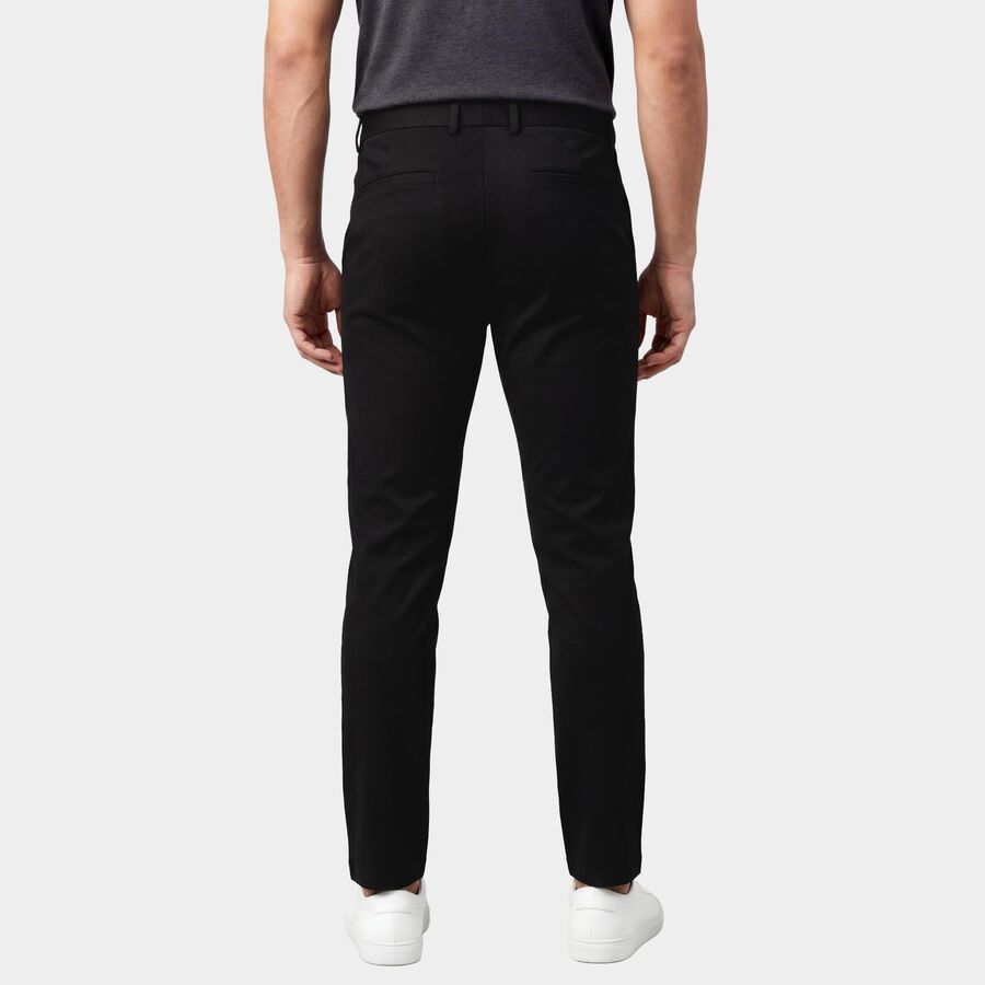 Men's Muted Charcoal Slim Fit Casual Trousers, Black, large