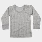 Girls Grey Long Sleeve Thermal, Melange Light Grey, small