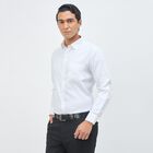 Men's Snow White Spread Collar Formal Shirt, White, small