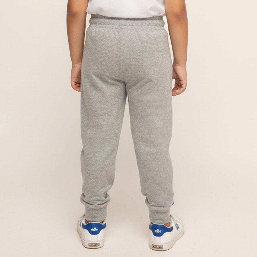 Boys' Light Grey Dinosaur Printed Cotton Blend Pyjama, Melange Light Grey, large image number null